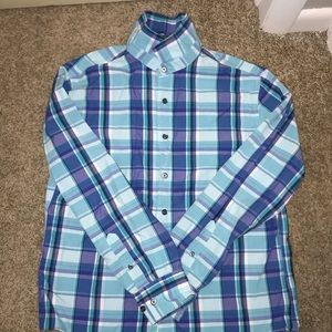Checkered blue men’s dress shirt